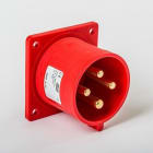 IDE - Clavija empotrar recta IP44 3 polos + tierra 380V 32A 6h de color rojo