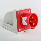 IDE - Clavija mural IP44 3 polos + tierra 380V 16A 6h de color rojo