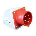 IDE - Clavija mural IP44 3 polos + tierra 380V 32A 6h de color rojo