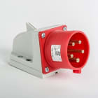 IDE - Clavija mural IP44 3 polos + neutro + toma tierra 380V 32A 6h de color rojo