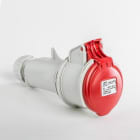 IDE - Base aérea IP44 3 polos + tierra 380V 16A 6h de color rojo