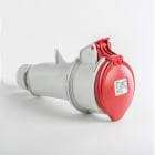 IDE - Base aérea IP44 3 polos + neutro + toma tierra 380V 16A 6h de color rojo
