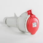 IDE - Base aérea IP44 3 polos + tierra 380V 32A 6h de color rojo