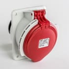 IDE - Base empotrar inclinada IP44 3 polos + neutro + toma tierra 380V 32A 6h de color rojo