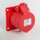 IDE - Base empotrar recta IP44 3 polos + tierra 380V 16A 6h de color rojo
