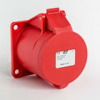 IDE - Base empotrar recta IP44 3 polos + tierra 380V 32A 6h de color rojo