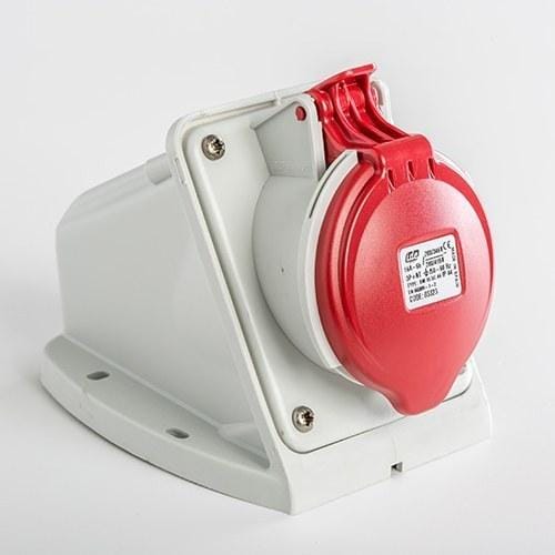 IDE - Base mural recta IP44 3 polos + neutro + toma tierra 380V 16A 6h