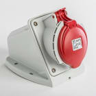 IDE - Base mural recta IP44 3 polos + tierra 380V 32A 6h de color rojo