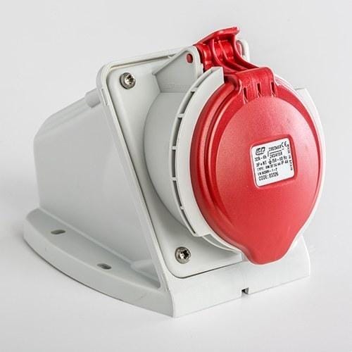 IDE - Base mural recta IP44 3 polos + neutro + toma tierra 380V 32A 6h