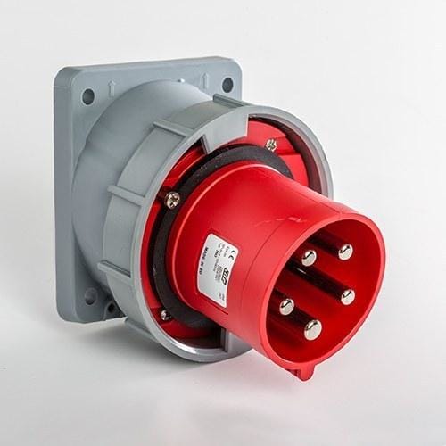 IDE - Clavija empotrar inclinada IP67 3 polos + neutro + toma tierra 380V 63A 6h