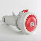 IDE - Base aérea estanca IP67 3 polos + neutro + toma tierra 380V 16A 6h de color rojo