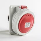 IDE - Base empotrar inclinada IP67 3 polos + neutro + toma tierra 380V 16A 6h de color rojo