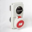 IDE - Base empotrar IP67 3 polos + neutro + toma tierra 380V 16A 6h de color rojo