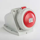 IDE - Base mural estanca IP67 3 polos + tierra 380V 32A 6h de color rojo