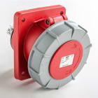 IDE - Base empotrar inclinada IP67 3 polos + neutro + toma tierra 380V 63A 6h de color rojo