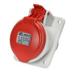 IDE - Base empotrar inclinada IP44 3 polos + neutro + toma tierra 500V 16A 7h de color negro