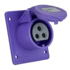 IDE - Base empotrar recta IP44 2 polos 24V 16A de color violeta