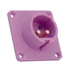 IDE - Clavija empotrar recta IP44 2 polos 24V 16A de color violeta