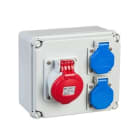 IDE - Caja estanca light 1 Base empotrar 3 polos + tierra 16A