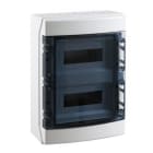IDE - Caja IP65 superficie 2x12 módulos ABS de color gris transparente