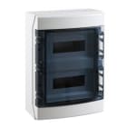 IDE - Caja IP65 superficie 2x12 módulos N-T ABS de color gris transparente