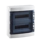 IDE - Caja IP65 superficie 2x18 módulos N-T ABS de color gris transparente