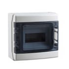 IDE - Caja IP65 superficie 1x8 módulos ABS de color gris transparente