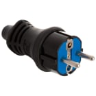 SOLERA - Clavija 2P+T 16A 250V con doble sistema a tierra, sujetacables abatible IP44 material caucho termoplástico para fácil embornamiento
