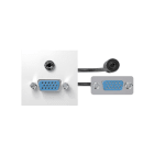 SIMON - Conector SIMON 400 VGA+MINI-JACK H-H con latiguillos y placa incorporada blanca