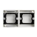 SIMON - Base de superficie para 2 elementos horizontal Simon 44 Aqua blanco