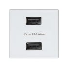 SIMON - Cargador SIMON 27 PLAY con 2xUSB 5V DC 2,1A blanco