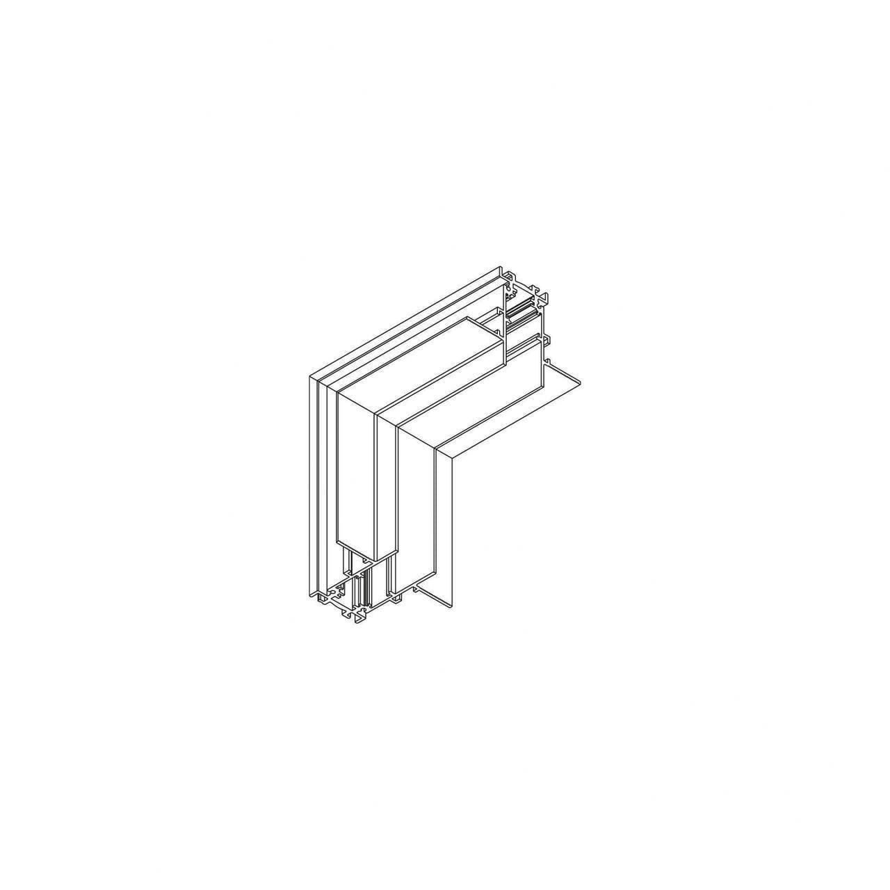 ARKOSLIGHT - Track 48V TRIMLESS esquina 90° 2 planos negro sin electricidad