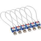 BRADY - COMPACT CABLE PADLOCK BLUE 40CM KD/6PK SAFETY PADL