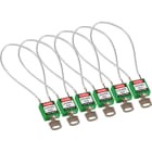 BRADY - COMPACT CABLE PADLOCK GREEN 40CM KD/6PK SAFETY PAD