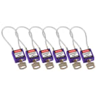 BRADY - COMPACT CABLE PADLOCK PURPLE 20CM KD/6PK SAFETY PADLOCKS - COMPACT CABLE
