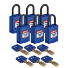 BRADY - CPT-BLU-25PL-KD6PK SAFEKEY PADLOCKS - COMPACT
