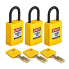 BRADY - CPT-YLW-25PL-KA3PK SAFEKEY PADLOCKS - COMPACT