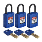 BRADY - CPT-BLU-25PL-KA3PK SAFEKEY PADLOCKS - COMPACT