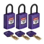 BRADY - CPT-PRP-25PL-KA3PK SAFEKEY PADLOCKS - COMPACT