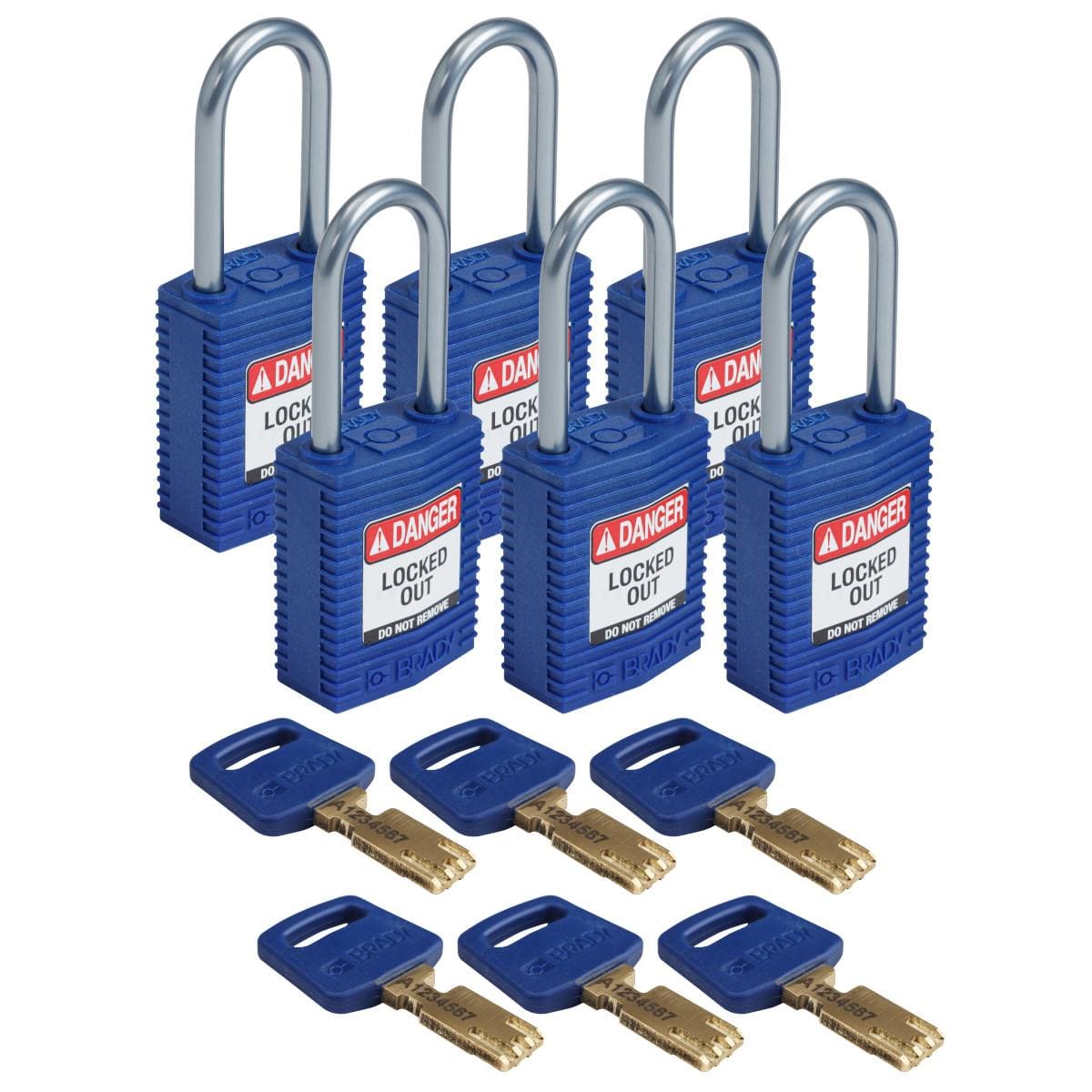 BRADY - CPT-BLU-38AL-KD6PK SAFEKEY COMPACT NYLON LOCKOUT P