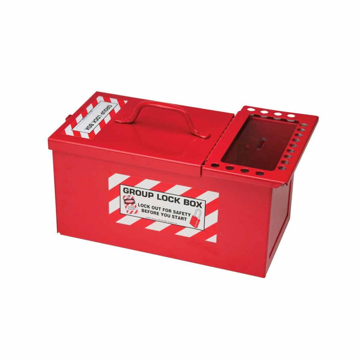 BRADY - METAL STORAGE LOCK BOXSMALLRED COMBINED LOCK STORAGE / GROUP LOCKOUT BOX