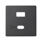 SIMON - Placa SIMON 82 doble cargador USB C+A QUICKCHARGE grafito