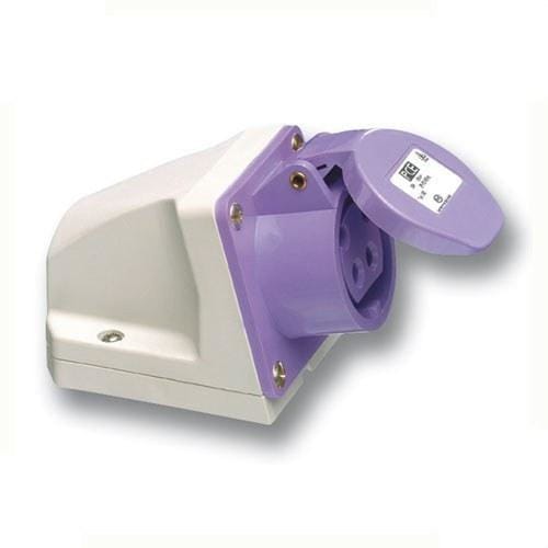 INTERFLEX - Base mural baja tensión protección TWIST 16A 2 polos 24V violeta