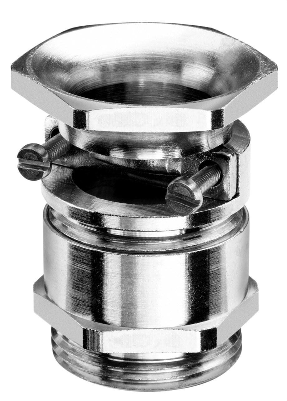 INTERFLEX - Prensaestopas exadin brida con trompeta M32x1,5 latón niquelado
