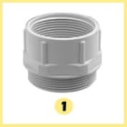 INTERFLEX - Reducción de rosca macho Pg11 a hembra Pg7 poliamida fibra de vidrio gris RAL 7035