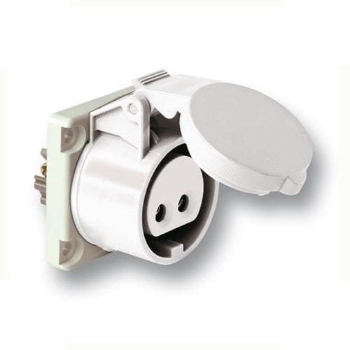 INTERFLEX - Base empotrar recta baja tensión protección 16A 2 polos 24V violeta