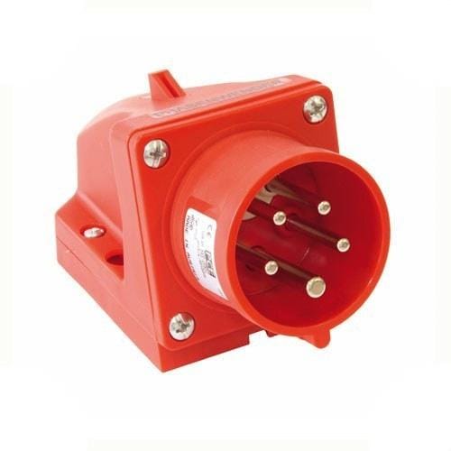 INTERFLEX - Clavija con dispositivo protección 32A 3 polos+neutro 400V 6h rojo