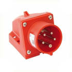 INTERFLEX - Clavija con dispositivo protección 32A 3 polos+neutro 400V 6h rojo