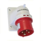 INTERFLEX - Clavija angular con dispositivo protección 32A 3 polos+neutro 6h rojo