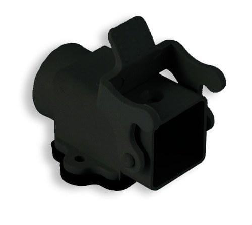 INTERFLEX - Zócalo empotrar rosca Pg11 angular negro 42x41,5mm